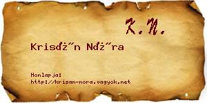 Krisán Nóra névjegykártya